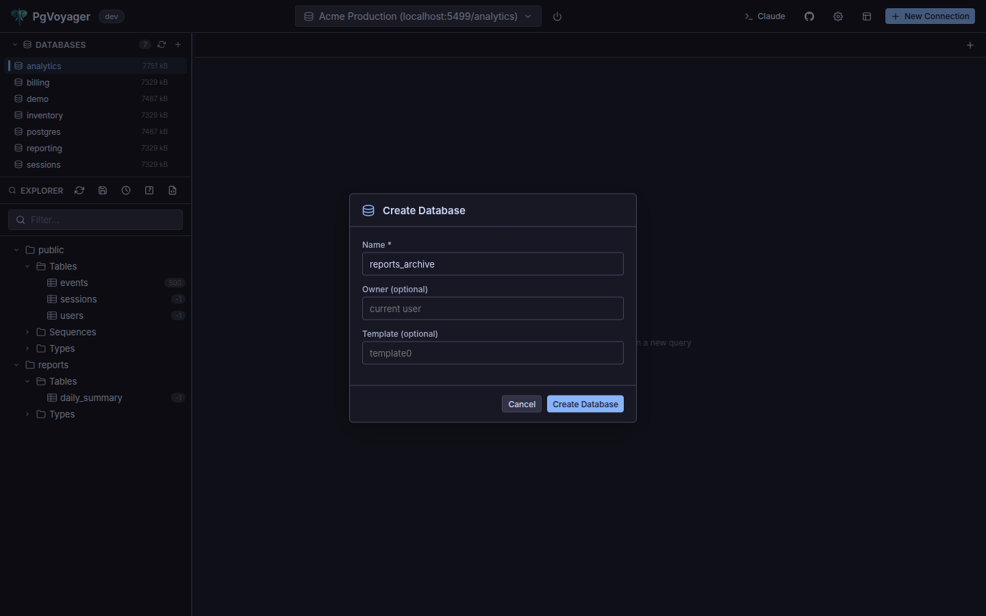 Create Database